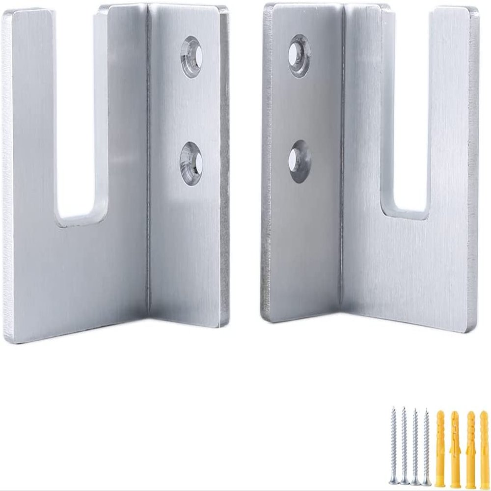 MOKIUER Snowboard Wall Mount,Snowboard Wall Rack Hanger, Snow Board Display Storage Holder,Aluminum Alloy, Silver,2 Pack