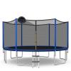 Goplus Outdoor Trampoline, 12FT 14FT 15FT 16FT ASTM Approved Trampoline w/Basketball Hoop, Enclosure Net, Safety Pad, Ladder, Recreational Trampoline for Kids and Adults (External-Net, 15 FT) view 1