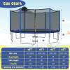 Goplus Outdoor Trampoline, 12FT 14FT 15FT 16FT ASTM Approved Trampoline w/Basketball Hoop, Enclosure Net, Safety Pad, Ladder, Recreational Trampoline for Kids and Adults (External-Net, 15 FT) view 2