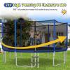 Goplus Outdoor Trampoline, 12FT 14FT 15FT 16FT ASTM Approved Trampoline w/Basketball Hoop, Enclosure Net, Safety Pad, Ladder, Recreational Trampoline for Kids and Adults (External-Net, 15 FT) view 4