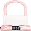 DULASP Bike U-Lock Silicone Bike U-Lock Resettable Combination Digit Bicycle Lock Heavy Duty U-Lock (Color : Pink) view 1