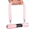 DULASP Bike U-Lock Silicone Bike U-Lock Resettable Combination Digit Bicycle Lock Heavy Duty U-Lock (Color : Pink) view 2