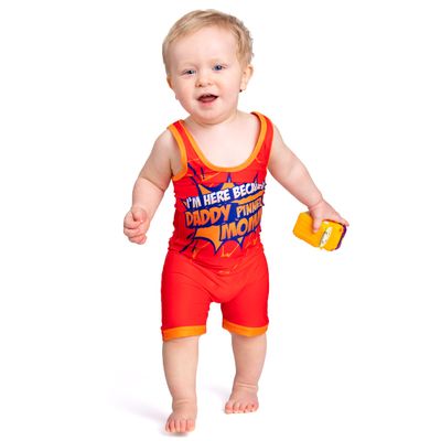 KO Sports Gear - Baby Wrestling Singlet (Daddy Pinned Mommy, 1 Year Old)