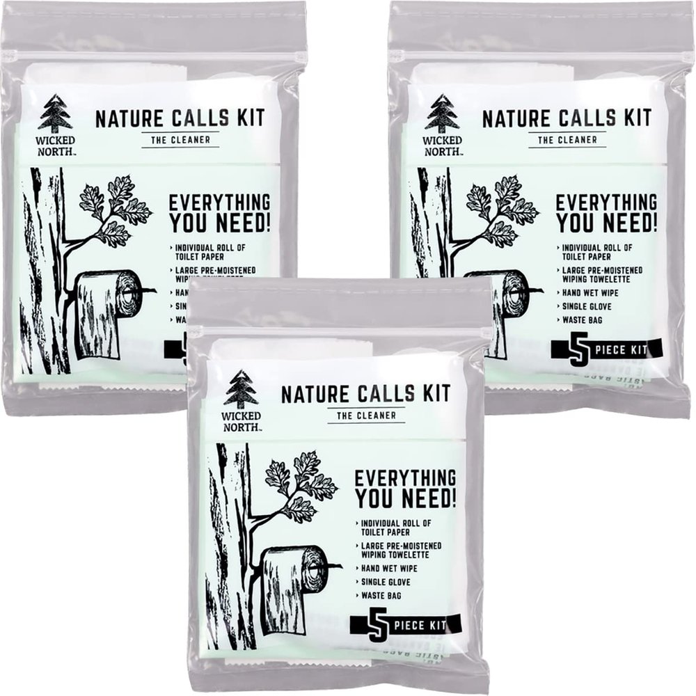 Wicked North Nature Calls Kit - The Complete Outdoor Bathroom Solution for Hunting, Camping, Hiking, 3-Pack