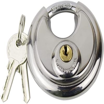 DULASP U Lock for Bicycle Stainless Steel Anti-Theft Padlock Large Round Discus Lock for Warehouse Door Bicycle Anti Theft Lock with Key Bike Lock