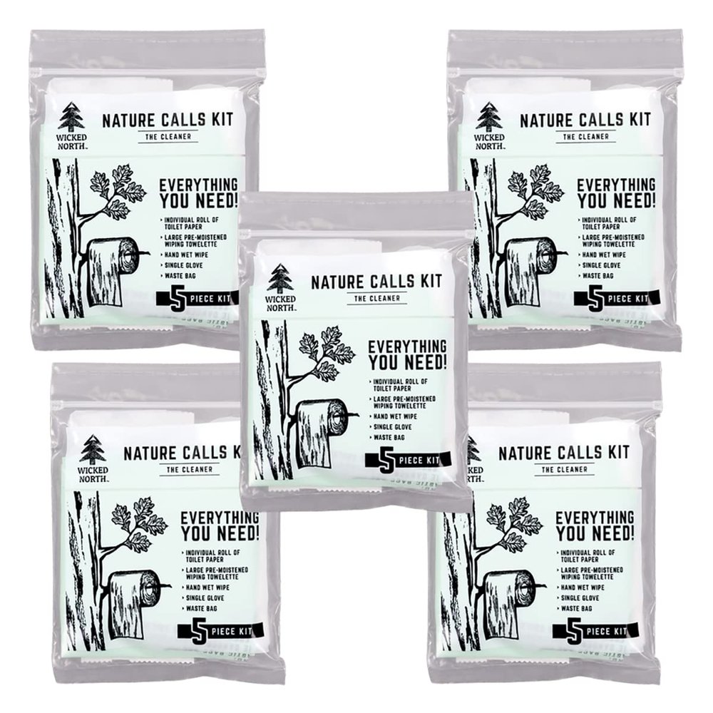Wicked North Nature Calls 5-Piece Kit - The Complete Outdoor Bathroom Solution for Hunting, Camping, Hiking, 5-Pack