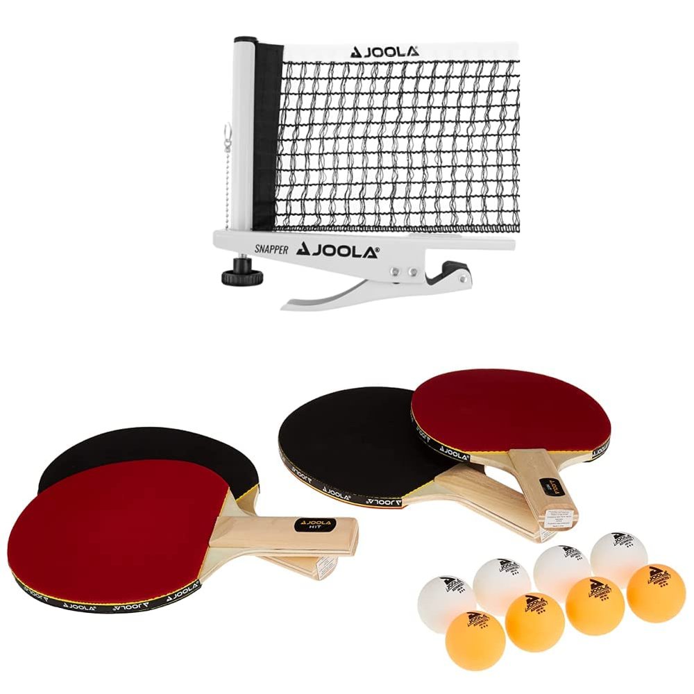 JOOLA Snapper Professional Table Tennis Net and Post Set - Portable and Easy Setup 72" + JOOLA All-in-One Indoor Table Tennis Hit Set