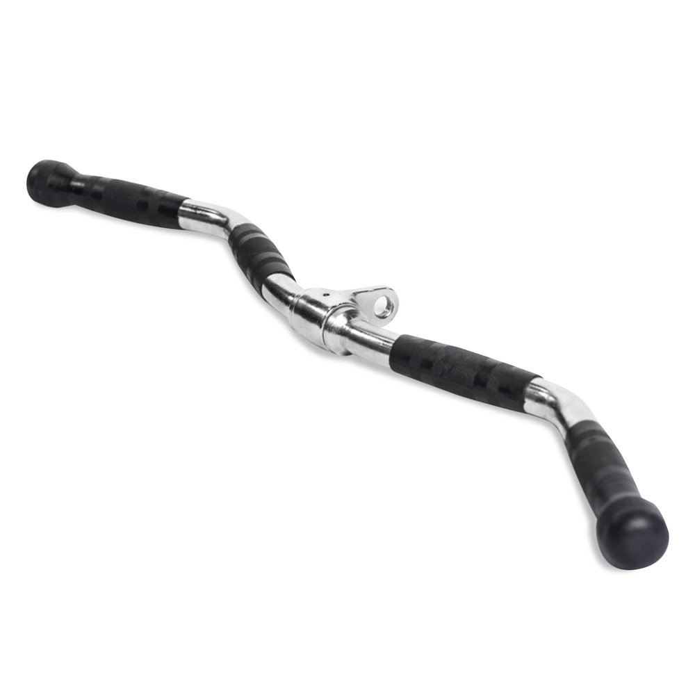 Bells of Steel Multi-Grip Curl Bar Cable Attachment, Commercial and Home Gym, Non-Slip Grip Tricep Barbell, LAT Bar Pull Down Attachment - 25mm Diameter