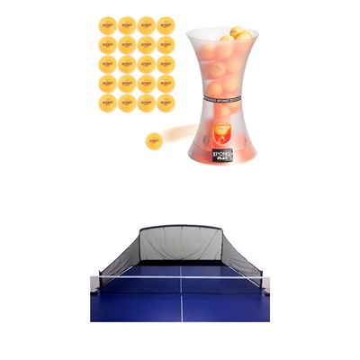 iPong Play Table Tennis Trainer Robot with 20 ABS Training Balls + iPong Carbon Fiber Table Tennis Ball Catch Net