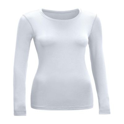 Expert Brand Women's Airstretch Long Sleeve Base Layer Performance Shirt, White, 2XL