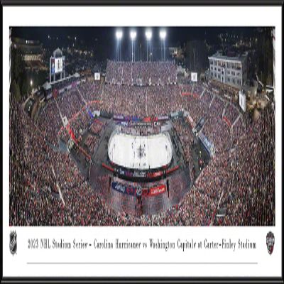 2023 NHL Stadium Series, Washington Capitals vs Carolina Hurricanes - 40.25x13.75-inch Standard Framed Print by Blakeway Panoramas