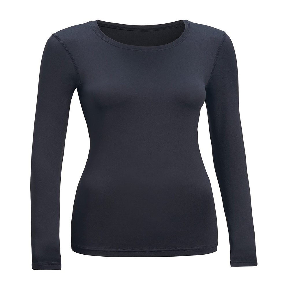 Expert Brand Women's Airstretch Long Sleeve Base Layer Performance Shirt, Black, XL