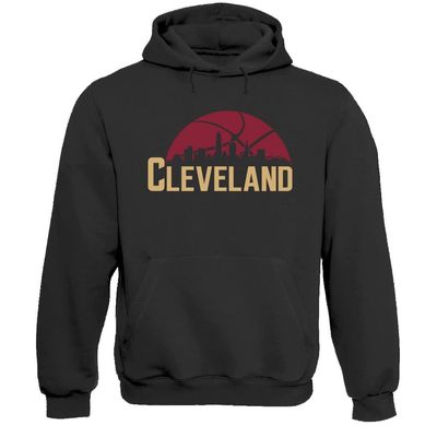 Xtreme Apparrel Cleveland Basketball City Skyline Men's Fan Hoodie Sweatshirt (Black Hoodie, 4XL)