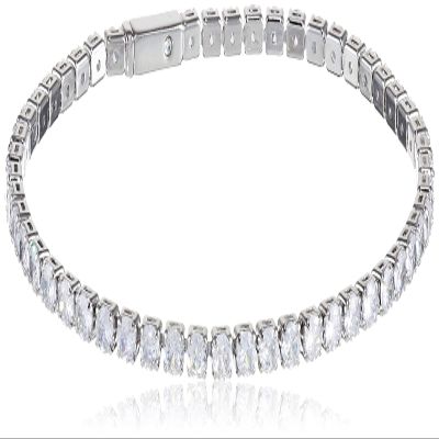 Vince Camuto Silvertone CZ Chain Tennis Bracelet