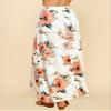 LL WDR1434 Womens Floral Print Maxi Skirt with Elastic Waist Band L White_Floral view 3
