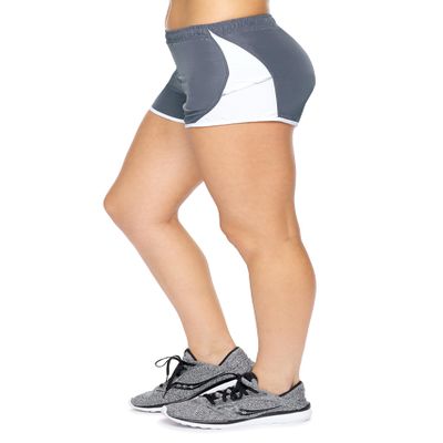 Expert Brand Women's Activewear Performance Hiking Running Sonic Shorts, Graphite/White, Medium