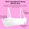 Fruit of The Loom Girls Spaghetti Strap Sports Bra, Blushing/Grey Heather/Black/Nude, 38 US view 3