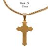 Blazing Autumn Gold Jesus Cross Pendant Stainless Steel Necklace for Men/Women Jewelry view 3