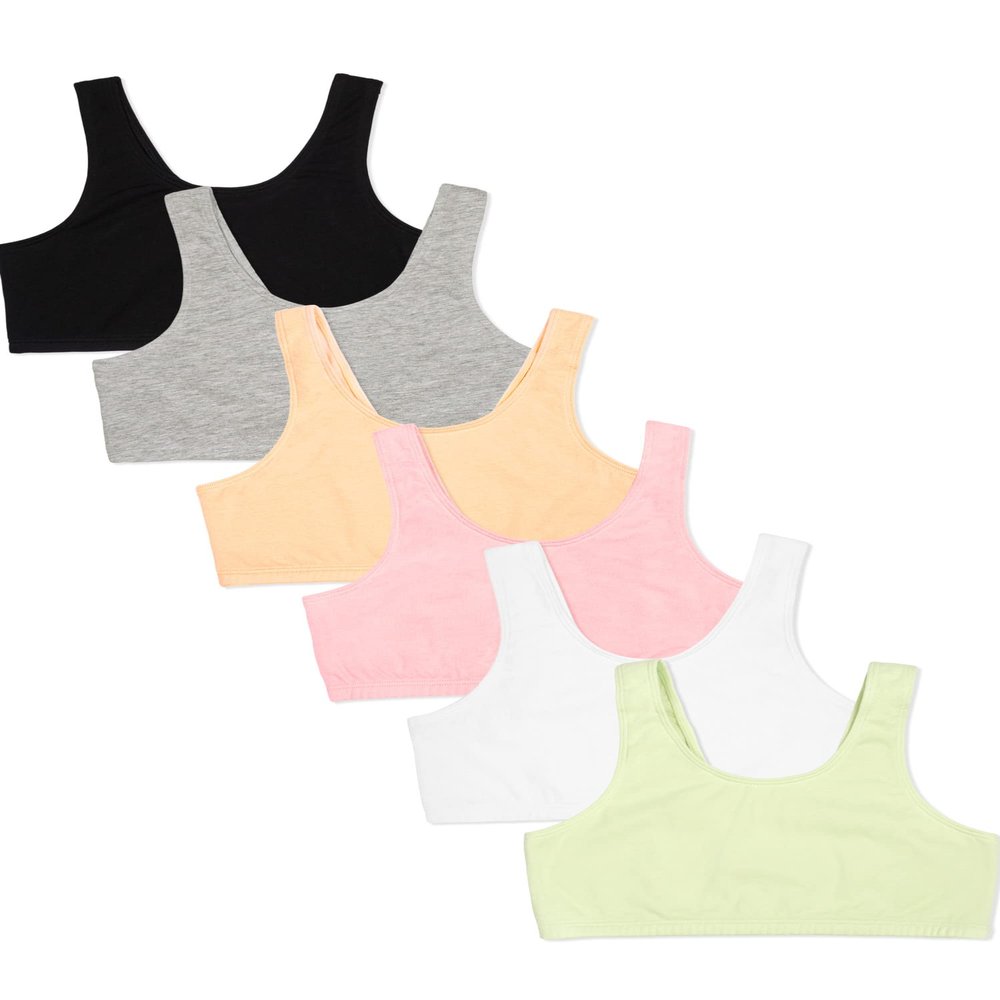 Fruit of The Loom Big Girls' Cotton Built-Up Stretch Sports Bra