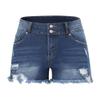 THUNDER STAR Women Mid Rise Ripped Stretchy Jeans Shorts Frayed Raw Hem Casual Denim Shorts BE-SB2 XL view 1