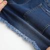 THUNDER STAR Women Mid Rise Ripped Stretchy Jeans Shorts Frayed Raw Hem Casual Denim Shorts BE-SB2 XL view 2