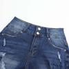 THUNDER STAR Women Mid Rise Ripped Stretchy Jeans Shorts Frayed Raw Hem Casual Denim Shorts BE-SB2 XL view 4