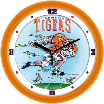 SunTime Clemson Tigers Football Wall Clock - Down The Field by Gary Patterson - 11.5"
