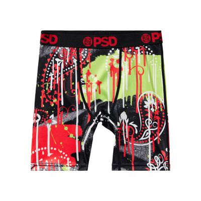 PSD Youth Boy's Underwear - Paisley Drip Youth Boxer Briefs with Fun Print Designs - Comfortable Boxers for Boys, Small