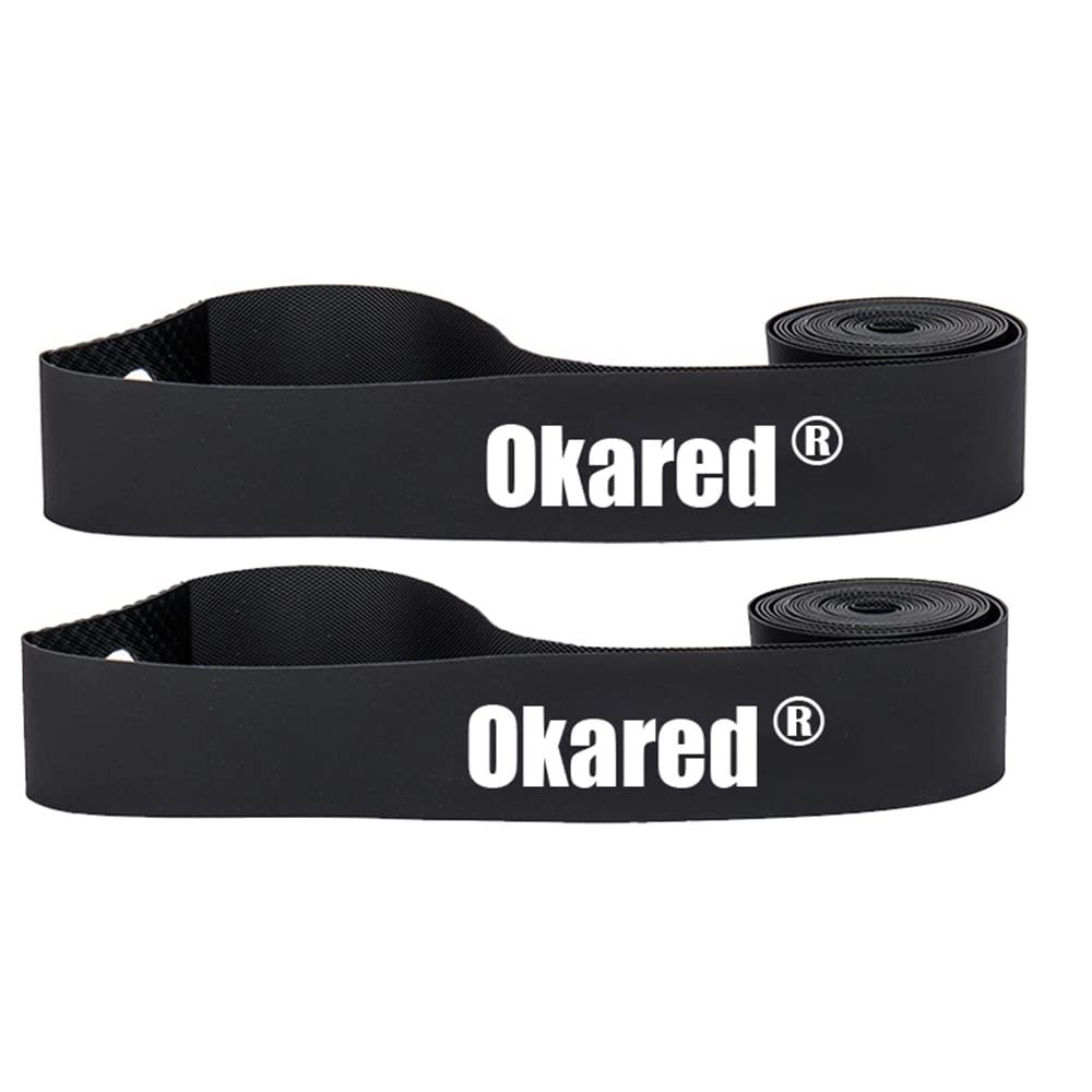 Okared 2 Pack Bicycle Rim Strip Rim Tape 26"/27.5"/29" for Road Bike MTB Mountain Bike Tube Protector Liner (Black, 29in)