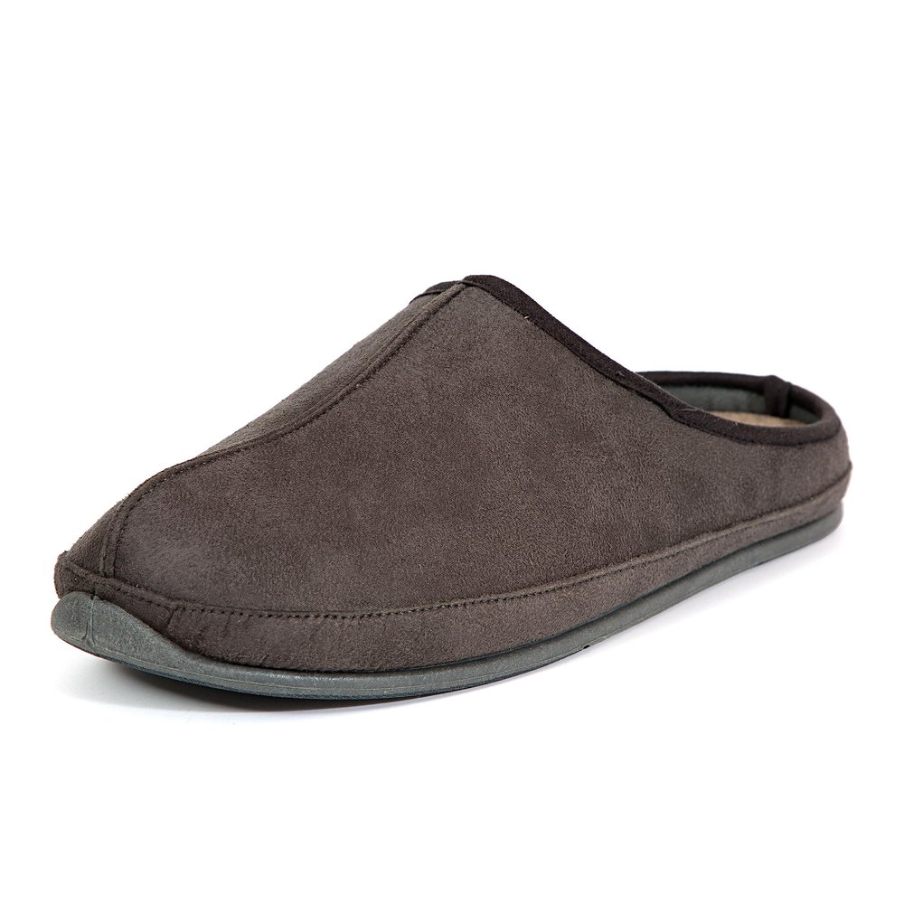 Deer Stags Mens Grizzly Slippers, Grey, 8