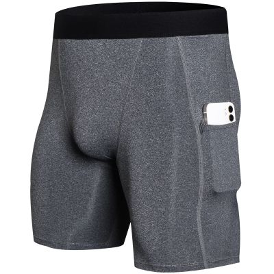 SPVISE Grey Compression Shorts Men Spandex Underwear Sports Shorts Cool Dry Running Gym Basketball Tights Shorts Performance