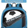 YOREPEK Soccer Backpack, Lightweight Soccer Bag with Ball Holder for Boys Girls Kids, Water resistant Sport Equipment Bags Fit Basketball Volleyball Football Accessories view 3