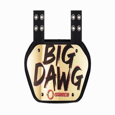 O Shield Big DAWG Golden Chrome Football Back Plate, Lower Back Pads for Football, Adult