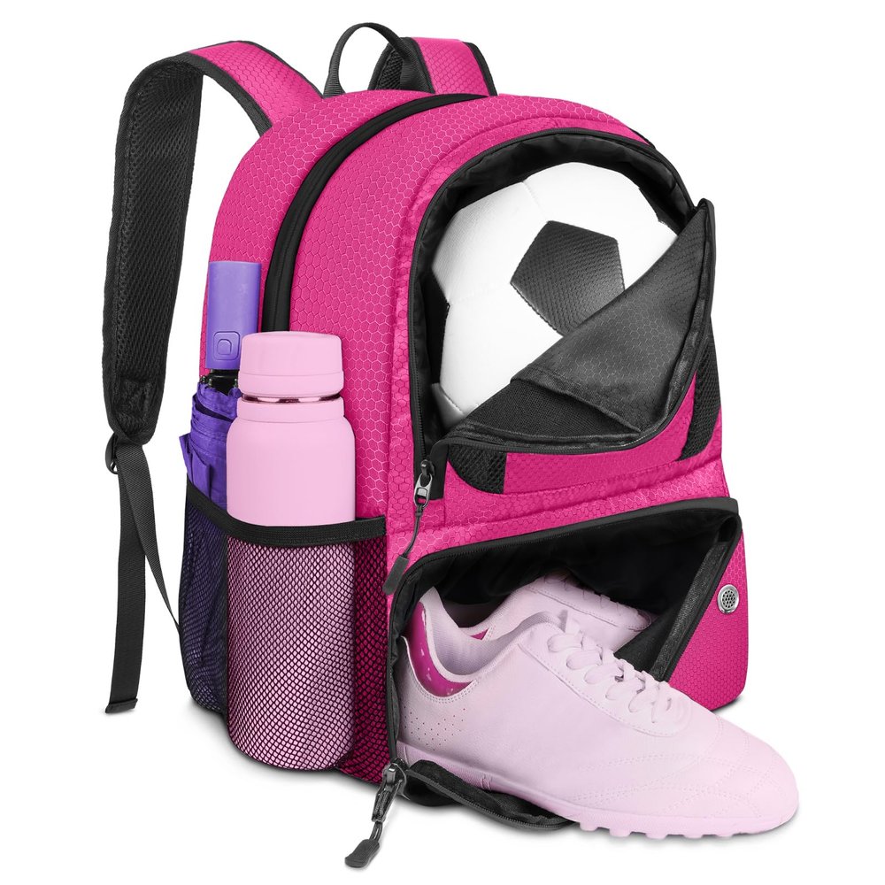 YOREPEK Soccer Backpack, Soccer Bag with Ball Holder and Shoe Compartment