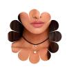 Allereyae Vintage Layered Pearl Pendant Necklace Suede Choker Necklace Black Velvet Choker Necklace Gold Pearl Choker Necklace Jewelry for Women view 1