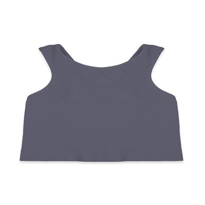 Kurve Premium Girls Seamless Supersoft Sleeveless Crop Tank Top - Stretchy Bra, UV UPF 50+ (Made in USA), Charcoal, 4 Years-8 Years