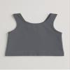 Kurve Premium Girls Seamless Supersoft Sleeveless Crop Tank Top - Stretchy Bra, UV UPF 50+ (Made in USA), Charcoal, 4 Years-8 Years view 3