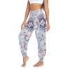 Aflyko Floral Women Dance Pants Floral Rose Vintage Purple Boho Trousers Yoga Hip Hop Sweatpants Breathable Lounge Harem Pants M view 1
