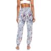 Aflyko Floral Women Dance Pants Floral Rose Vintage Purple Boho Trousers Yoga Hip Hop Sweatpants Breathable Lounge Harem Pants M view 4
