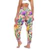 Aflyko Floral Women Dance Pants Rainbow Flower Cartoon Flora Boho Trousers Yoga Hip Hop Sweatpants Breathable Lounge Harem Pants M view 2