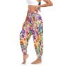 Aflyko Floral Women Dance Pants Rainbow Flower Cartoon Flora Boho Trousers Yoga Hip Hop Sweatpants Breathable Lounge Harem Pants M view 3
