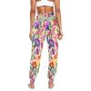 Aflyko Floral Women Dance Pants Rainbow Flower Cartoon Flora Boho Trousers Yoga Hip Hop Sweatpants Breathable Lounge Harem Pants M view 4