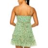 B Darlin Womens Green Zippered Sheer Tiered Skirt Lined Floral Spaghetti Strap V Neck Short Party Fit + Flare Dress Juniors 1 view 1