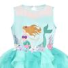 Girls Dress Aqua Green Mermaid Princess Embroidery Pleated Tulle Size 8 view 3