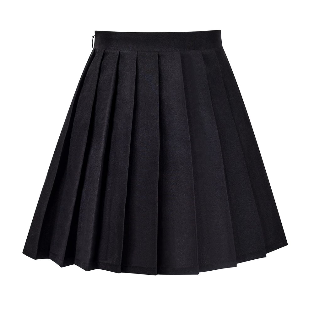Sunny Fashion Girls Skirt Black Pleated School Uniform Daily High Waist Elastic Tennis 9-10