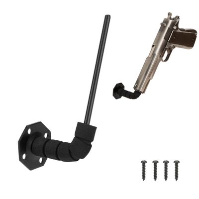 LOIUO 90 Degree Handgun Hanger in Barrel Pistol Storage Concealed Gun Holder Rack for Indoor Storage Display,Multi Surfaces Mounted 0.2" Dia (1 Pack)