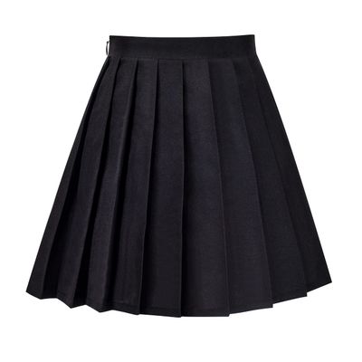 Sunny Fashion Girls Skirt Black Pleated School Uniform Daily High Waist Elastic Tennis 13-14