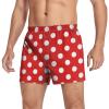 Aflyko Novelty Boxer Shorts Red Polka Dot Relaxed Fit Boxers Loose Men's Underwear, M