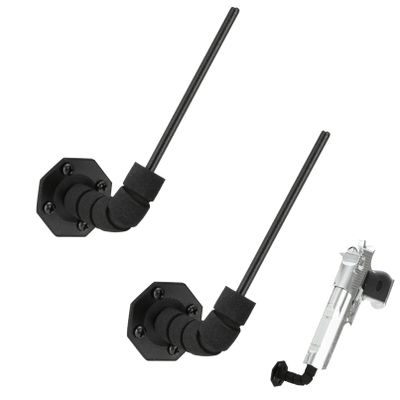 LOIUO 90 Degree Handgun Hanger in Barrel Pistol Storage Concealed Gun Holder Rack for Indoor Storage Display,Multi Surfaces Mounted 0.2" Dia (2 Pack)