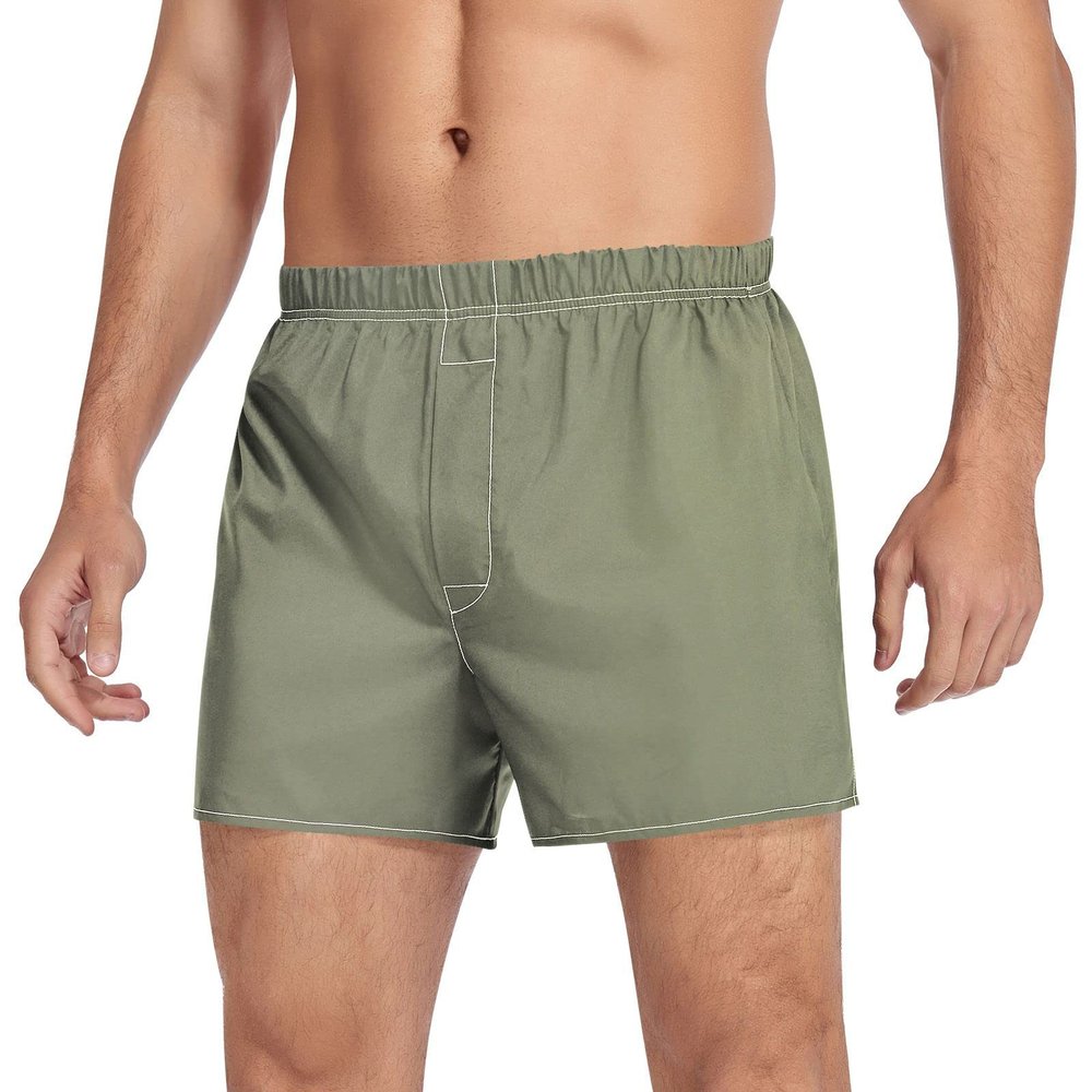 Aflyko Novelty Boxer Shorts Grey Khaki Relaxed Fit Boxers Casual Men's Underwear, XXL